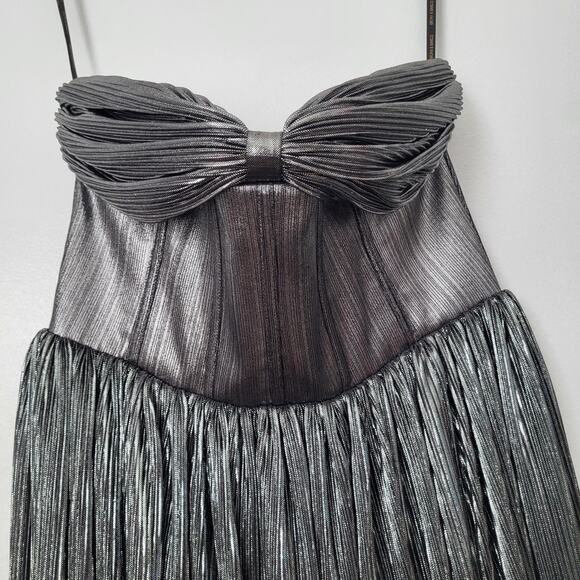 $750 BRONX AND BANCO Florence Metallic Strapless Maxi Dress Gown L Free People - Picture 16 of 16